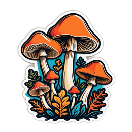 artistic mushrooms foliage SVG PNG design with clean design elements