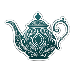 teapot pattern floral SVG PNG design with white floral elements