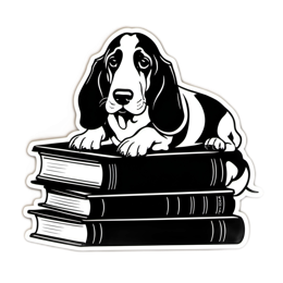 illustration dog books SVG PNG design with clean design elements