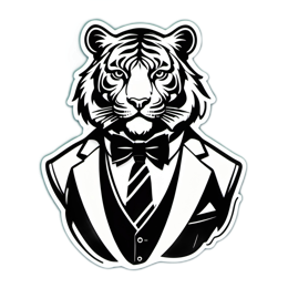 tiger formalwear SVG PNG design with clean design elements