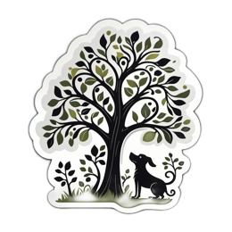 nature tree dog SVG PNG design