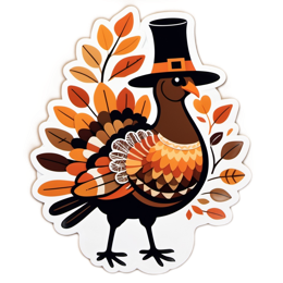 halloween turkey sticker SVG PNG design with clean design elements