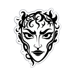sticker black and white SVG PNG design with clean design elements