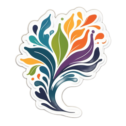 colorful flower SVG PNG design with clean design elements, orange and green floral elements