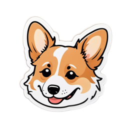 cute cartoon corgi SVG PNG design with clean design elements