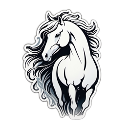 horse blackwhite SVG PNG design with clean design elements