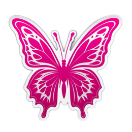 butterfly pink sticker SVG PNG design with clean design elements