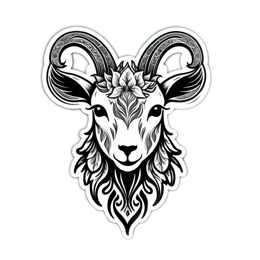 artistic sticker floral SVG PNG design with black and white floral elements