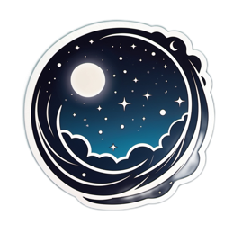 dreamy night sky SVG PNG design with clean design elements