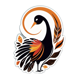 autumn SVG PNG design with clean design elements, black and orange floral elements
