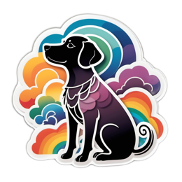 rainbow dog sticker SVG PNG design