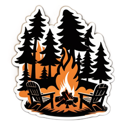 camping fire woodlands SVG PNG design with clean design elements