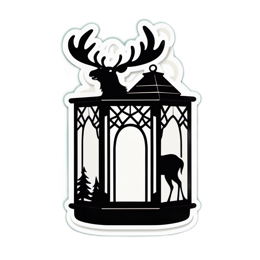 deer lantern SVG PNG design with clean design elements