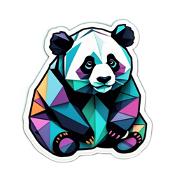 panda artgeometric SVG PNG design with clean design elements