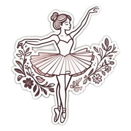 ballet flower SVG PNG design with clean design elements, pink floral elements
