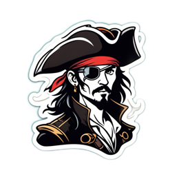 pirate sticker SVG PNG design with clean design elements