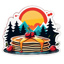 pancakes sunset SVG PNG design