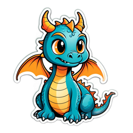character dragon SVG PNG design with clean design elements