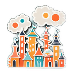 decoration colorful castle SVG PNG design