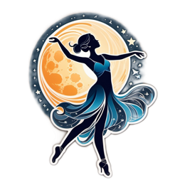 ballet moon SVG PNG design with clean design elements