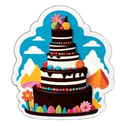 cake sweets SVG PNG design with red floral elements