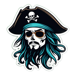 pirate skeleton SVG PNG design with clean design elements