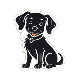 sticker black dog SVG PNG design with clean design elements