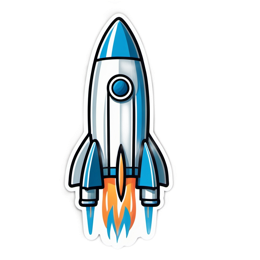 rocket launch space SVG PNG design with clean design elements