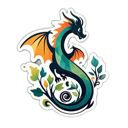 dragon graphics SVG PNG design with clean design elements