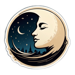 moon female SVG PNG design with clean design elements