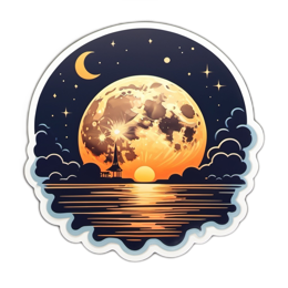 moonlight reflection SVG PNG design with clean design elements