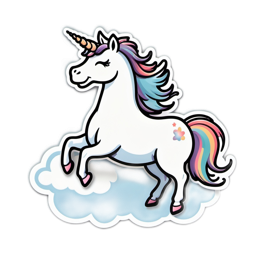 unicorn colorful clouds SVG PNG design with clean design elements
