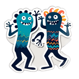 monster stickers SVG PNG design with clean design elements