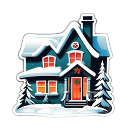 christmas winter house SVG PNG design