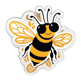 animals bee sticker SVG PNG design with clean design elements