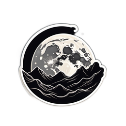moon mountains SVG PNG design with clean design elements