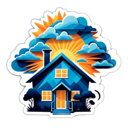 home sunrise clouds SVG PNG design with clean design elements