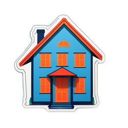 bluehouse sticker SVG PNG design with clean design elements