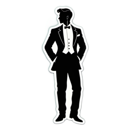 tuxedo silhouette SVG PNG design with clean design elements