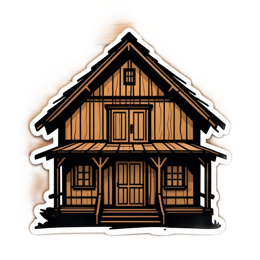 uncluttered wooden house SVG PNG design with clean design elements