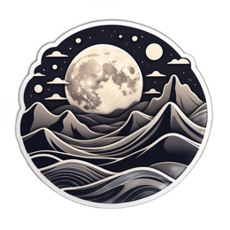 mountains moon SVG PNG design