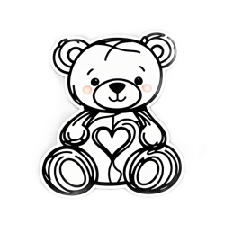 teddy bear drawing SVG PNG design with clean design elements
