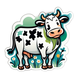 cow stickers SVG PNG design with clean design elements