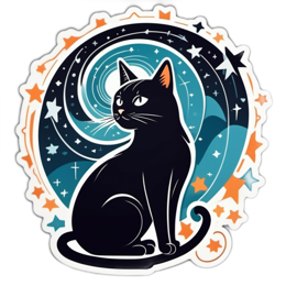 artistic cat moon SVG PNG design
