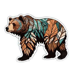 artistic bear leaves SVG PNG design