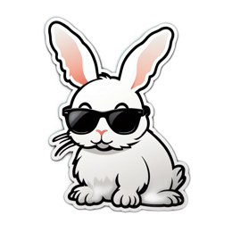 cool rabbit stickers SVG PNG design with clean design elements