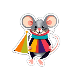 artistic mouse sticker SVG PNG design with clean design elements
