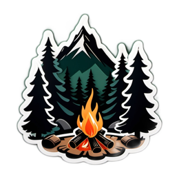 camping firescape SVG PNG design with clean design elements