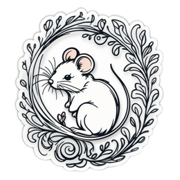 mouse flora floral SVG PNG design with white and red floral elements