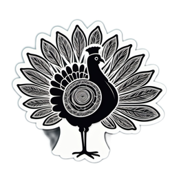 peacock blackwhite SVG PNG design with clean design elements